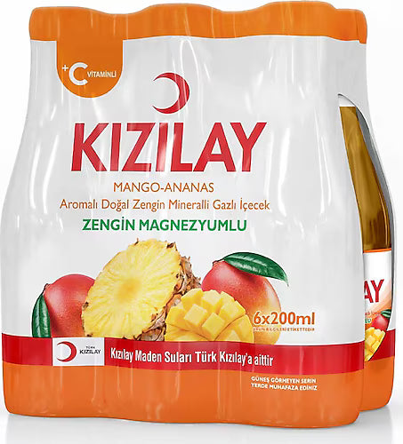 Kızılay Mango-Ananas Aromalı Maden Suyu 6 x 200  ml