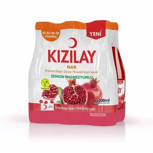 Kızılay Nar Aromalı Maden Suyu 6 x 200 ml
