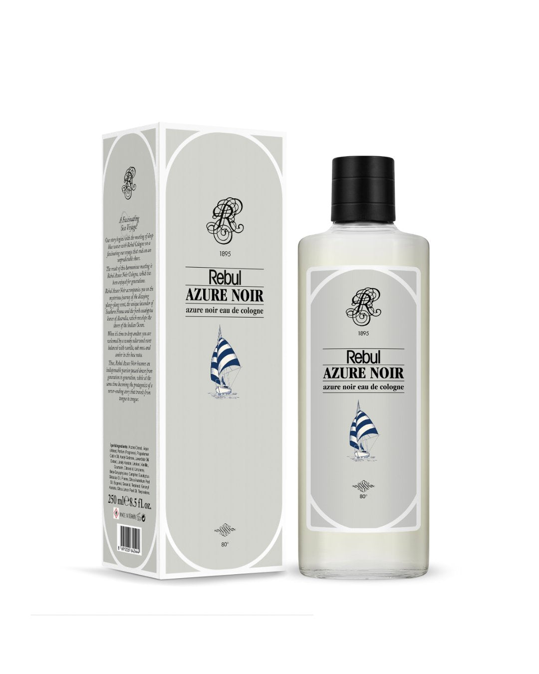 Rebul Azure Noir EDC Kolonya 250 ml Cam Şişe
