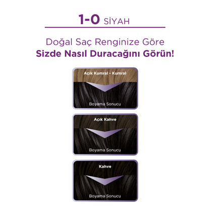 Palette Göz Alıcı Renkler 1-0 Siyah Saç Boyası 110 Ml