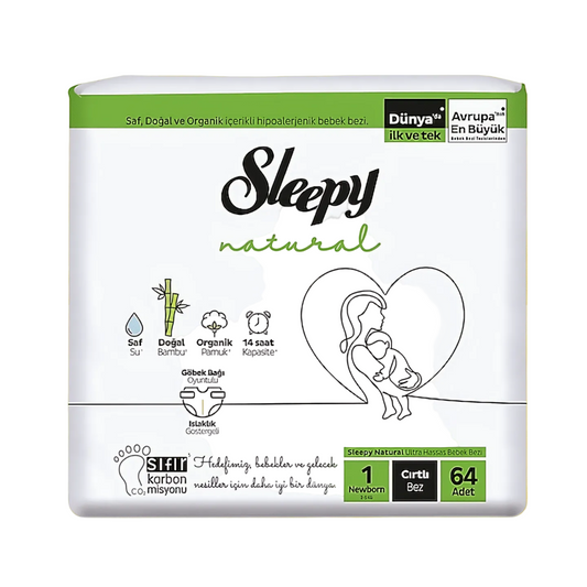 Sleepy Natural No:1 Yenidoğan 64 Adet Bebek Bezi