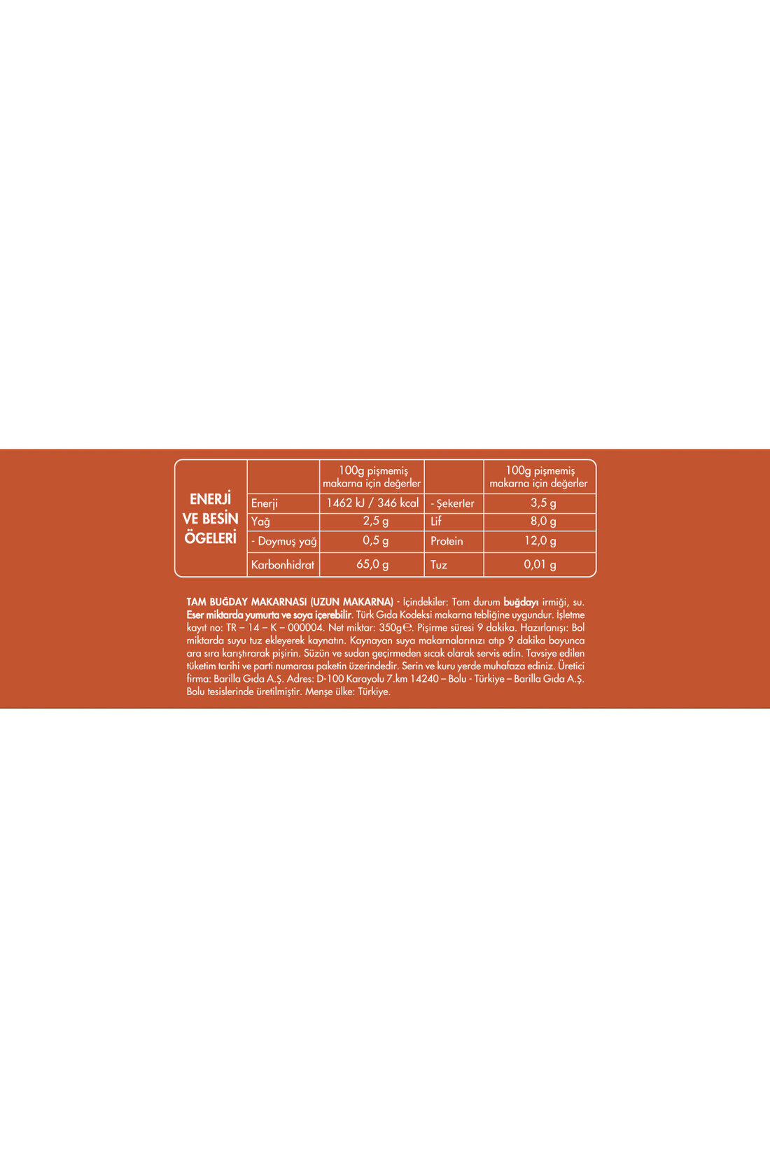 Filiz Tam Buğday Spagetti Makarna 350 G