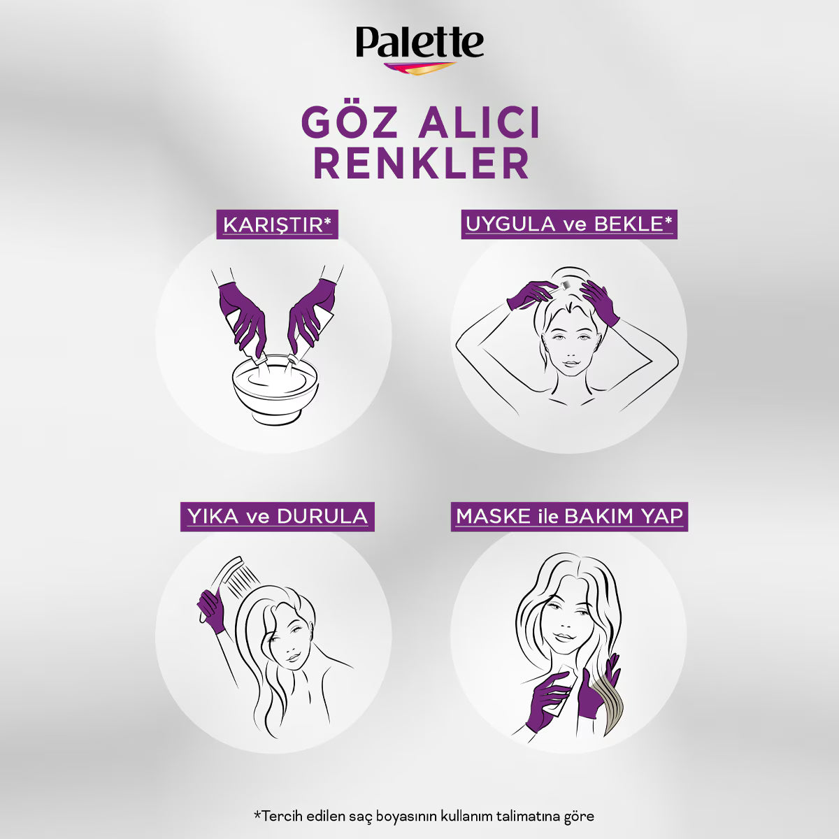 Palette Göz Alıcı Renkler 1-0 Siyah Saç Boyası 110 Ml
